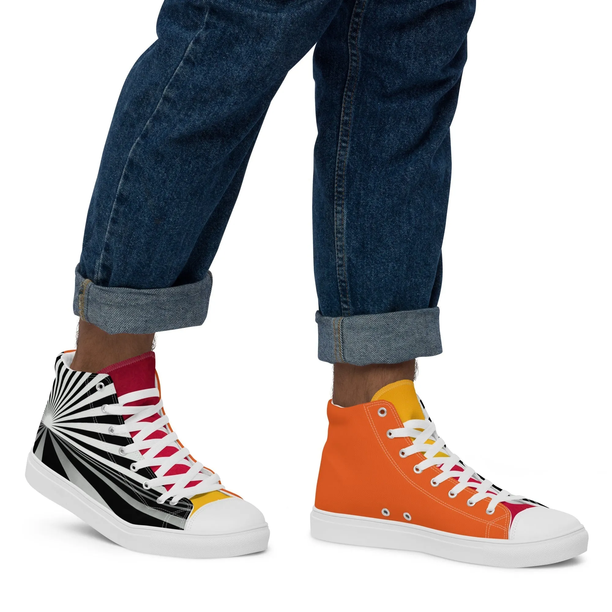 Brave New World Men’s Lace-Up Canvas High-Top Sneakers