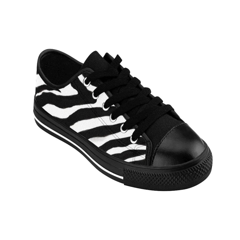 Classic Zebra Men's Sneakers, Zebra Stripe Animal Print Low Top Casual Shoes (US Size: 7-14)