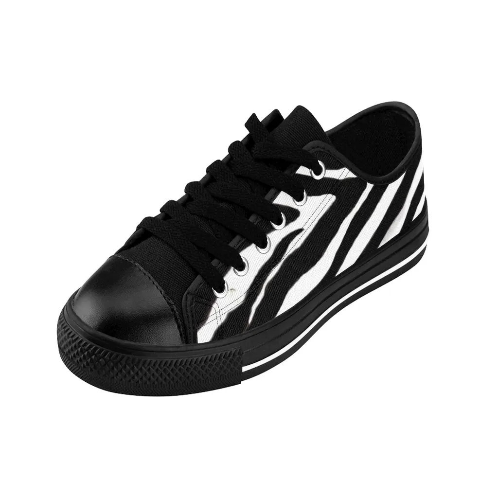 Classic Zebra Men's Sneakers, Zebra Stripe Animal Print Low Top Casual Shoes (US Size: 7-14)