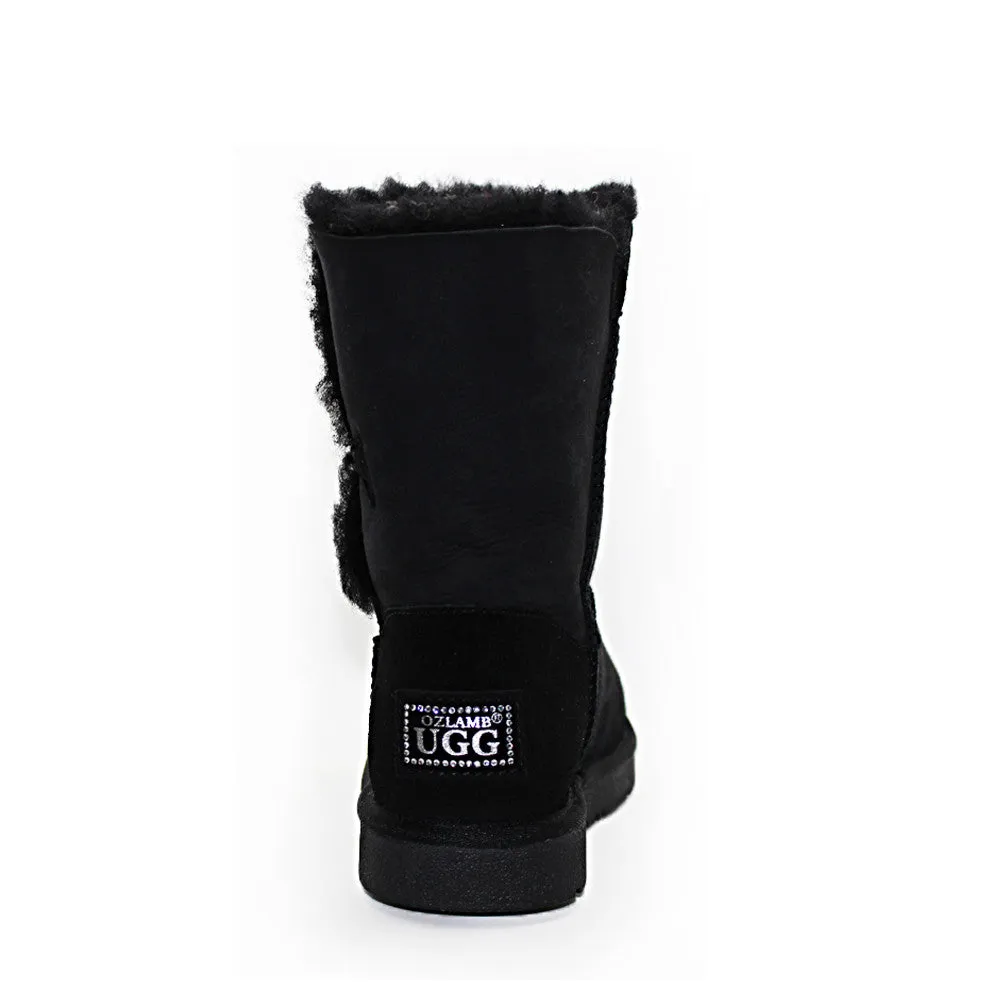 Crystal Medium Ugg Boot - Black