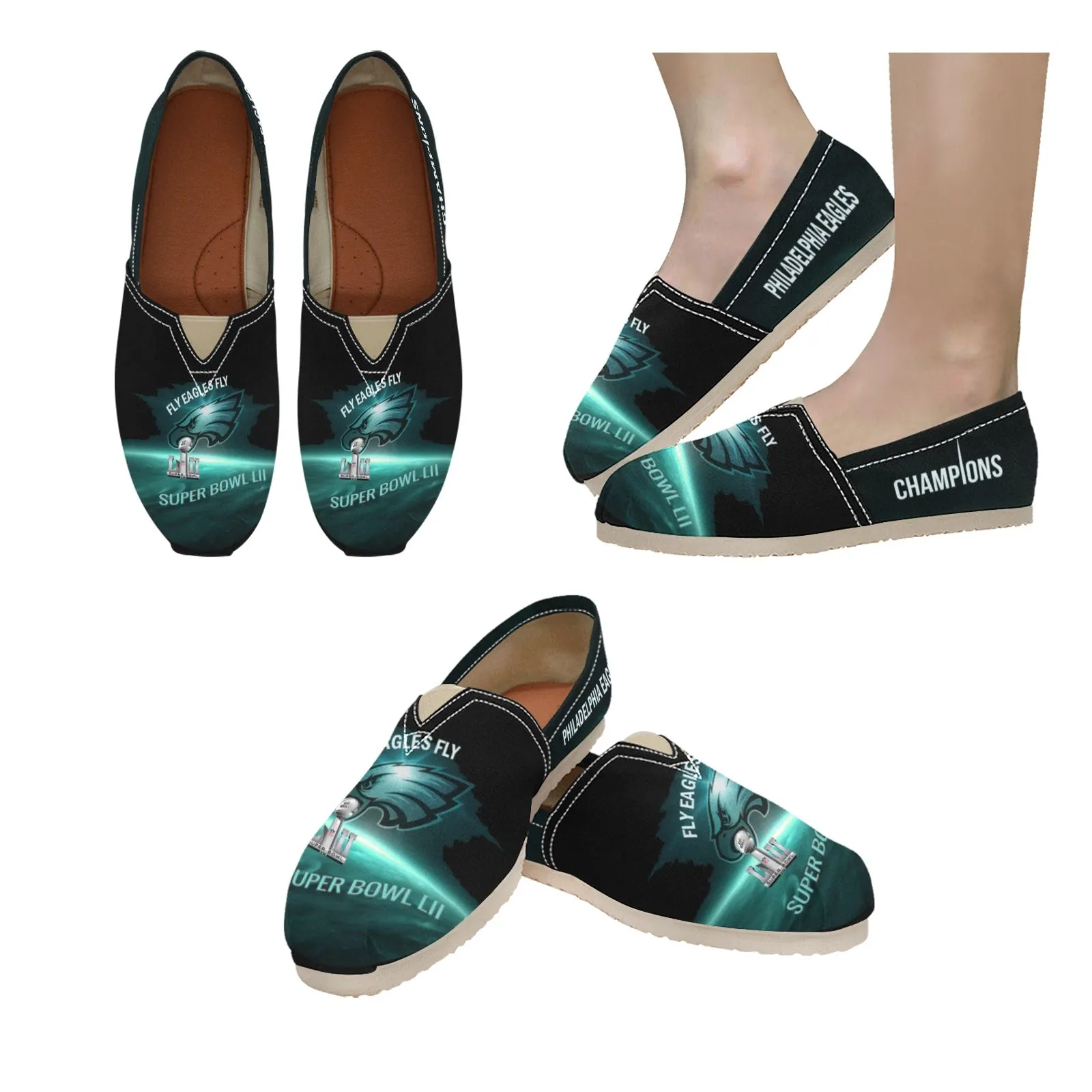 eagles Fans Mens Womens Slip-On| nfl Philadelphia Fan Canvas Casual Shoes Unisex