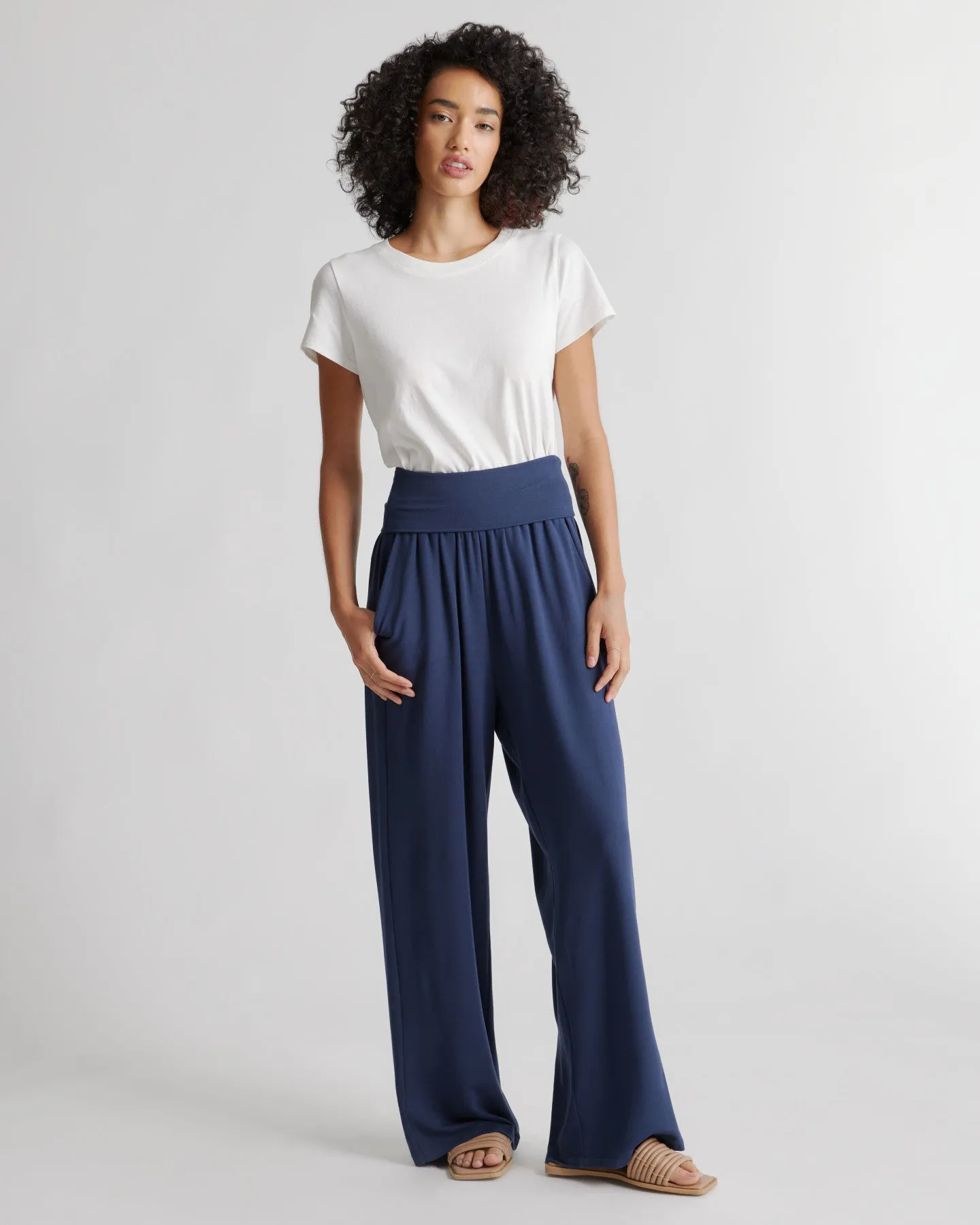 French Terry Modal Wide Leg Pants