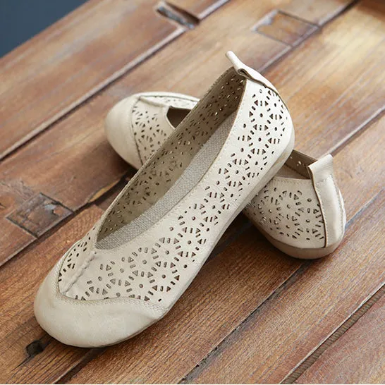 Handmade Retro Hollow-Out Breathable Flats