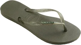 Havaianas Slim Logo Metal In Green For Women