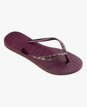 Havaianas Slim Sparkle In Aubergine For Women