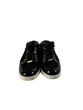 Jimmy Choo black suede & patent leather Miami sneakers size 38