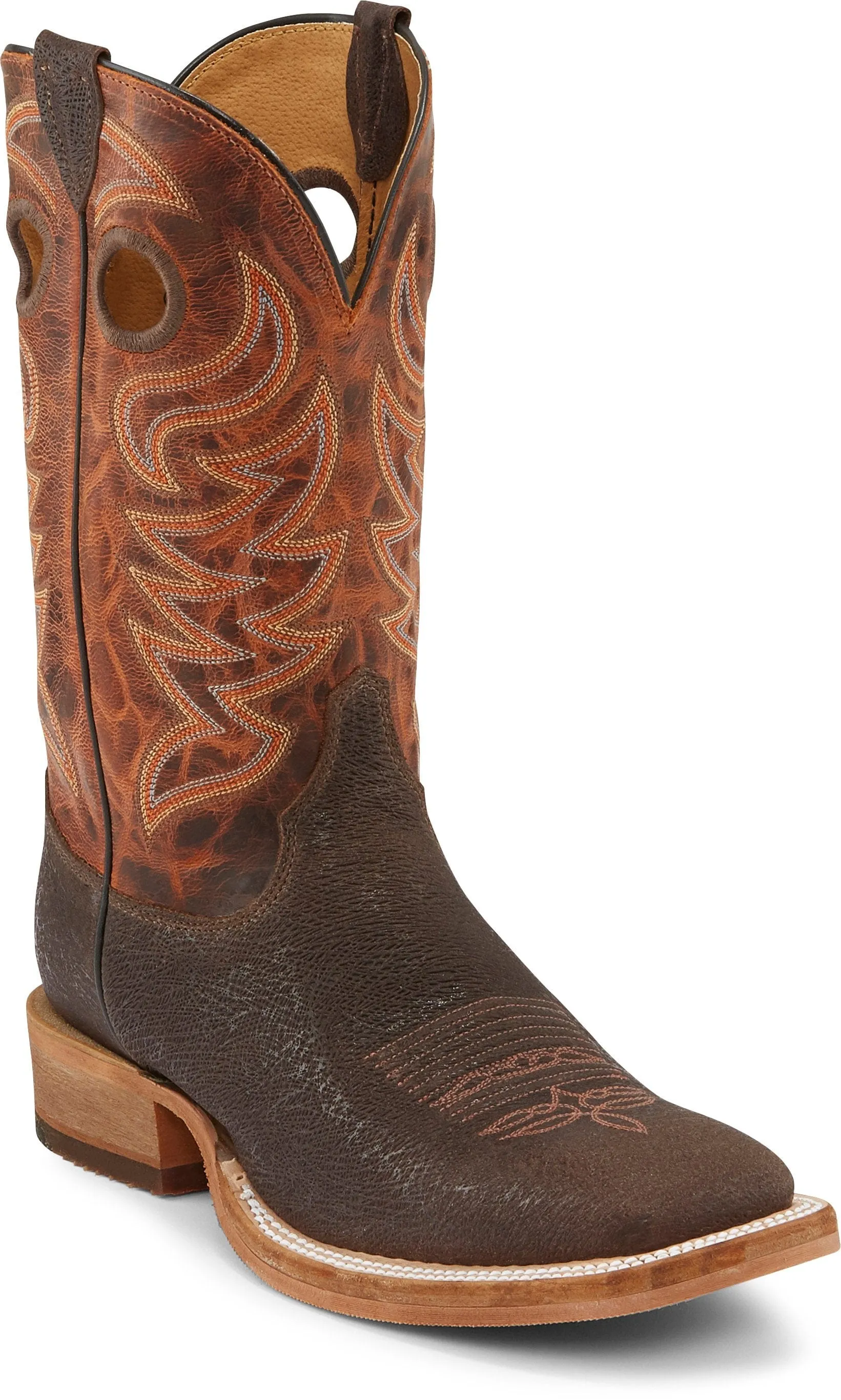 Justin Men’s Bent Rail Caddo Brown Stone Square toe Western Boots BR777