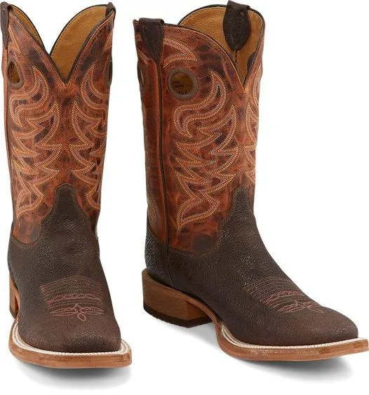 Justin Men’s Bent Rail Caddo Brown Stone Square toe Western Boots BR777