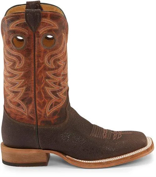 Justin Men’s Bent Rail Caddo Brown Stone Square toe Western Boots BR777