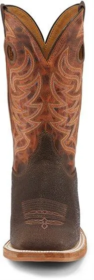 Justin Men’s Bent Rail Caddo Brown Stone Square toe Western Boots BR777