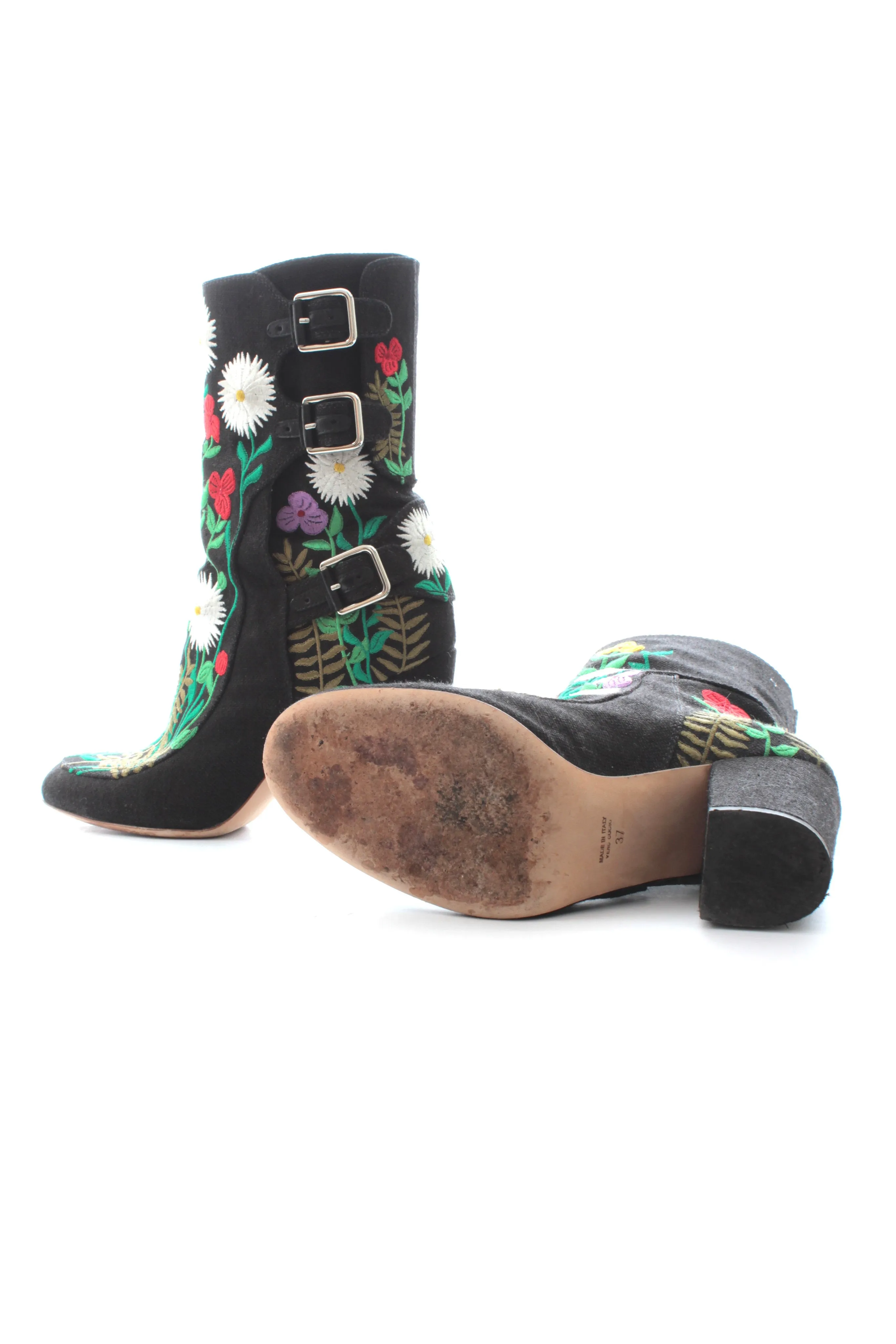 Laurence Dacade 'Merli' Floral-Embroidered Boots