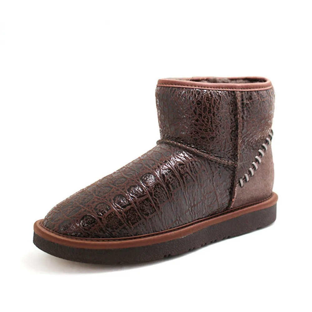 Leather Short Ugg Boot - Crocodile