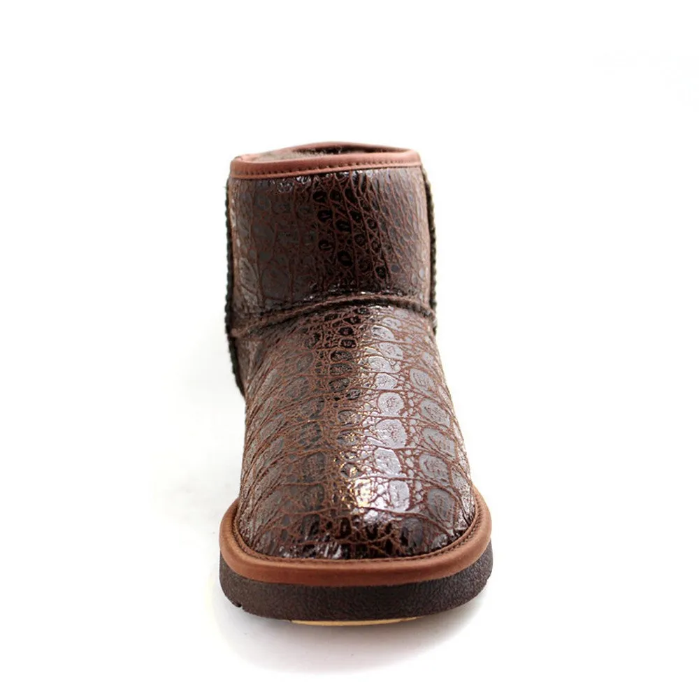 Leather Short Ugg Boot - Crocodile