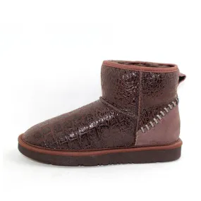 Leather Short Ugg Boot - Crocodile