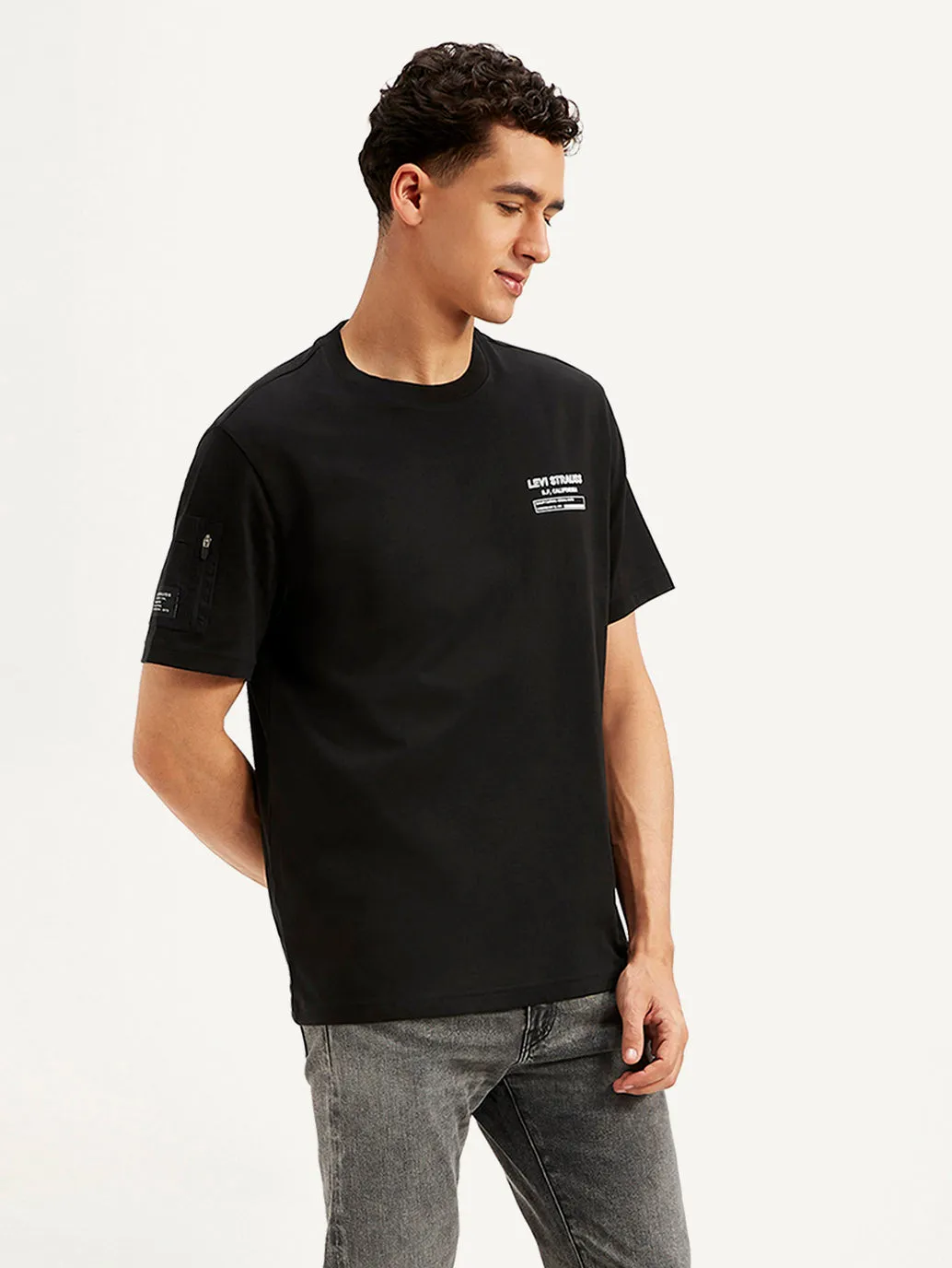 Men's Brand Logo Crew Neck Utility T-shirt