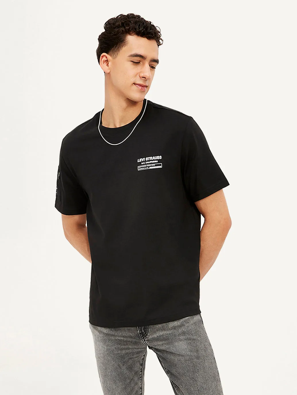 Men's Brand Logo Crew Neck Utility T-shirt