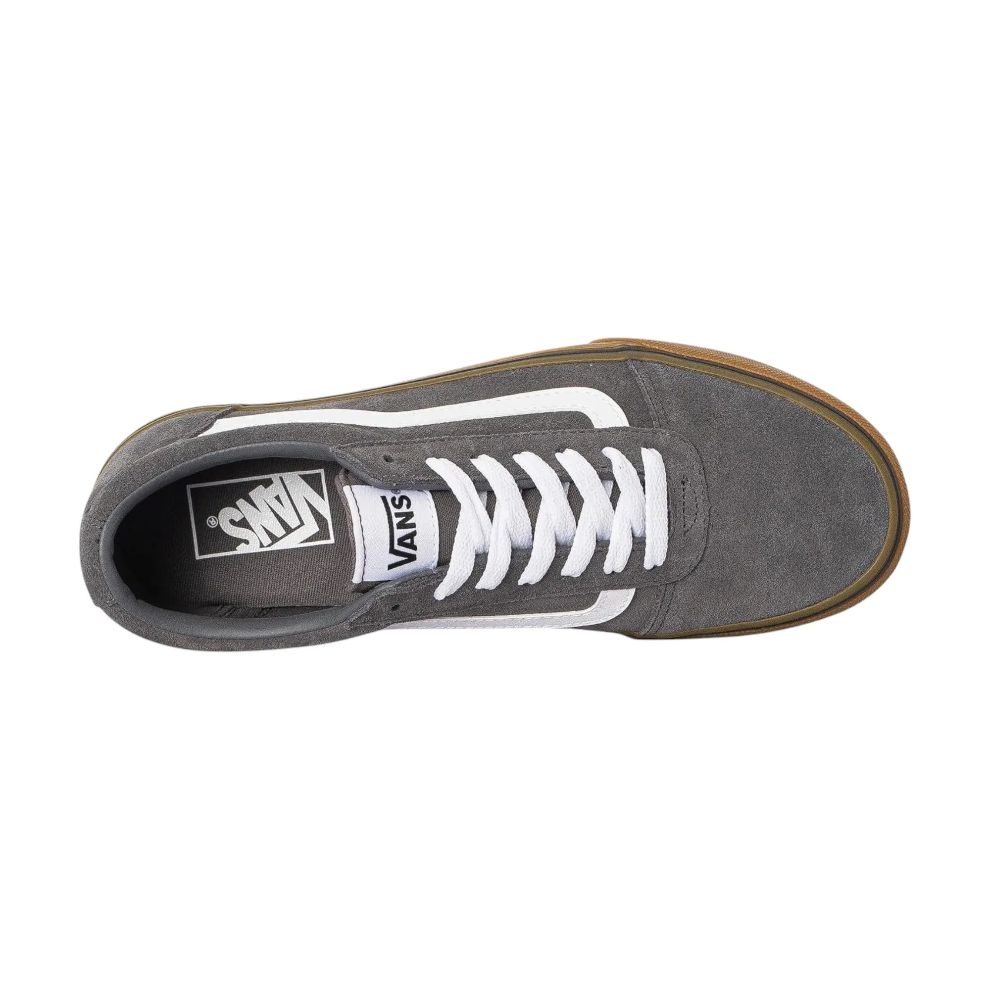 Mens Vans Ward Suede Shoes Pewter/Gum