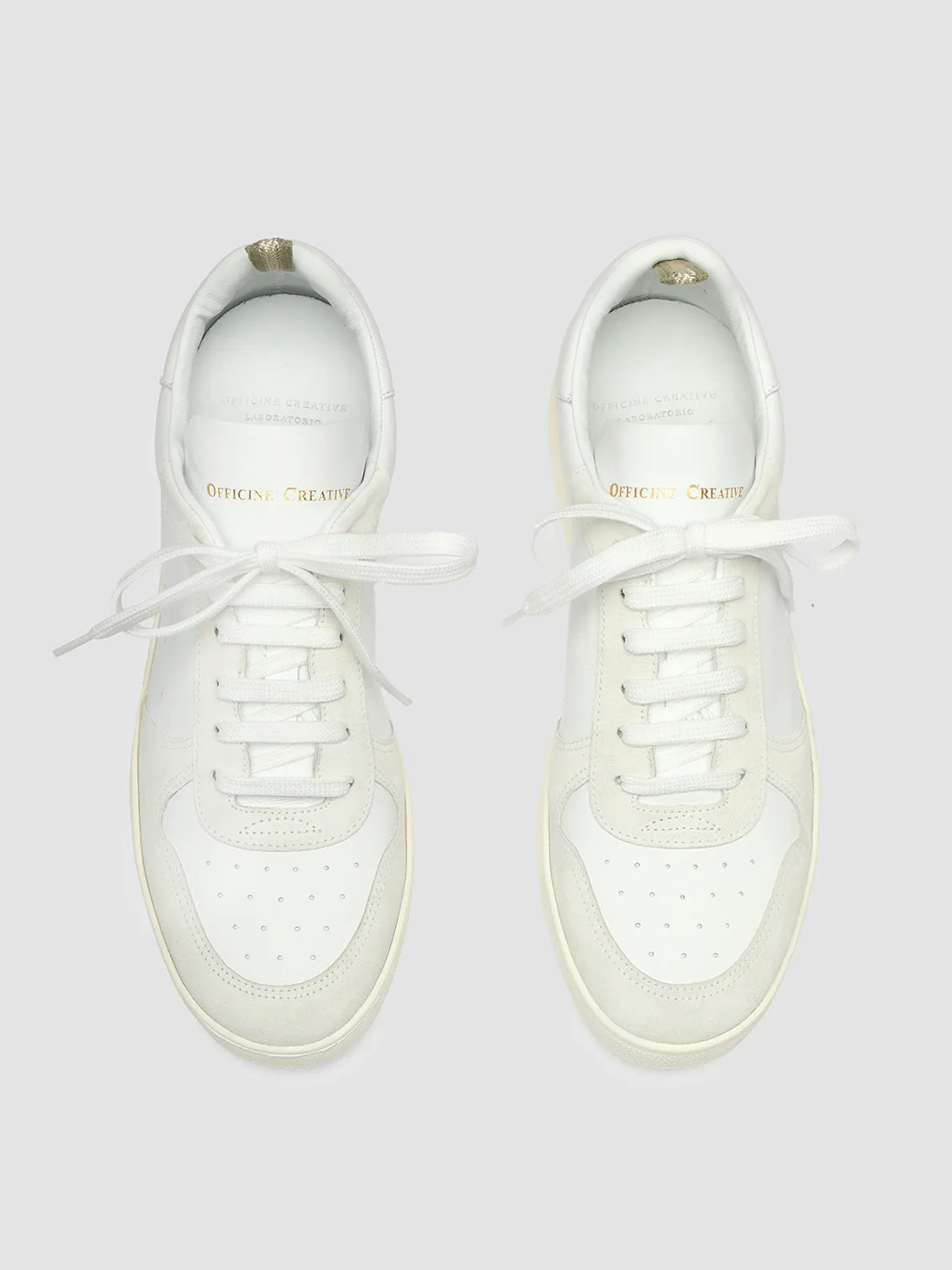 MOWER 008 - White Leather and Suede Sneakers