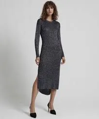 One Teaspoon Le Freak Metallic Zipped Knit Dress