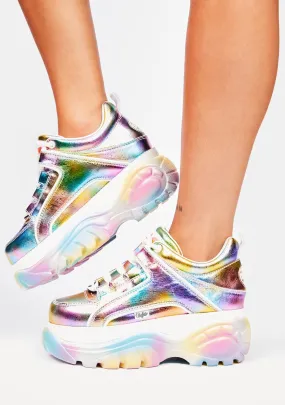 Pastel Metallic Classic Low Platform Sneakers