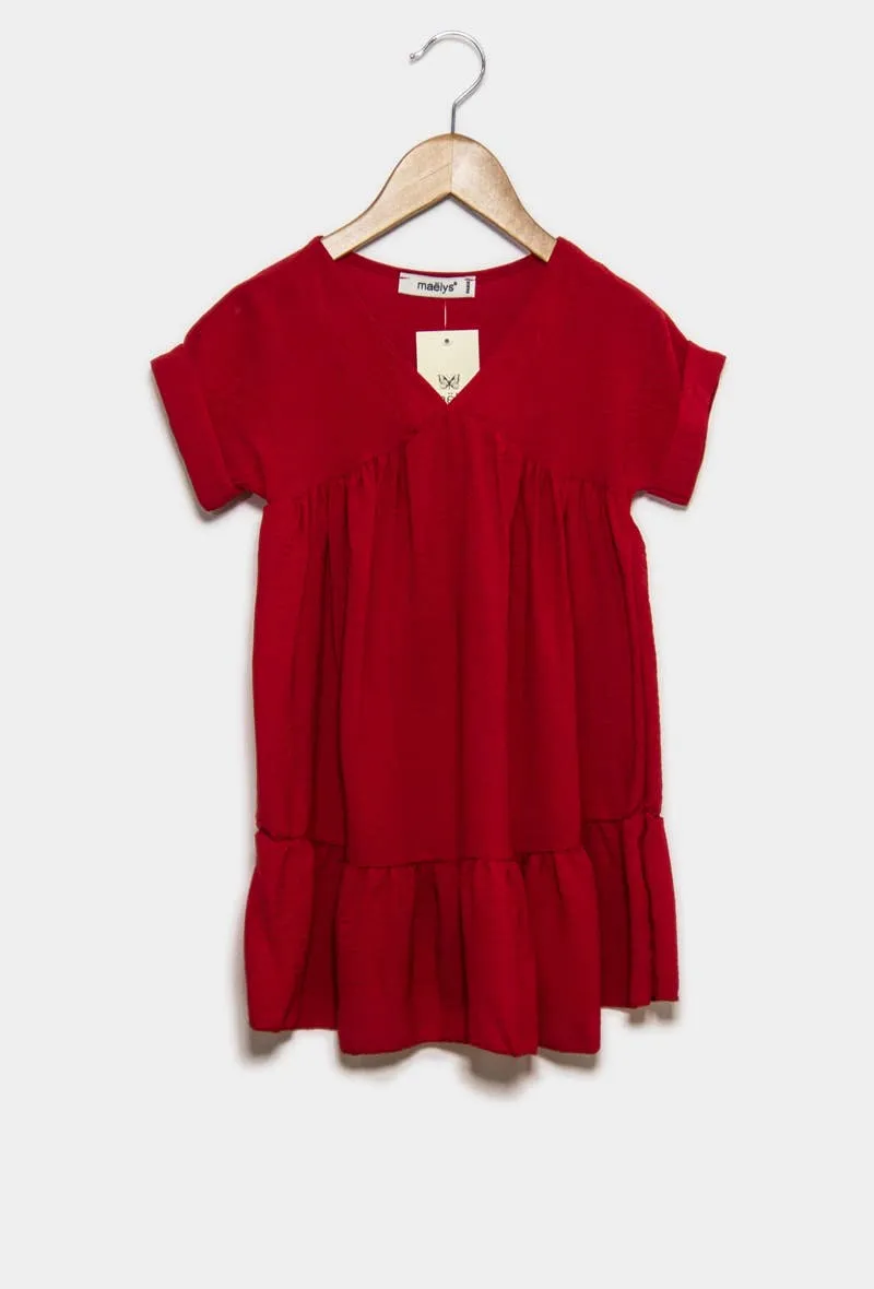 Red A-Line Dress | Girls