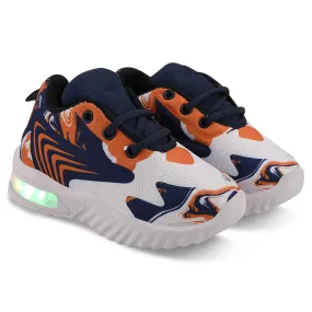 Redburg Running Shoes, Kids LED Light Up Shoes, LED Sneakers, Shoes for Boys Girls, Casual Shoes for Kids, Outdoor, Sports (Blue Orange)