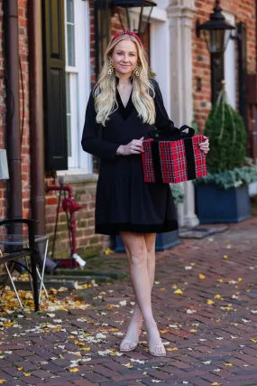 Sail to Sable Long Sleeve Fit and Flare Dress - Black