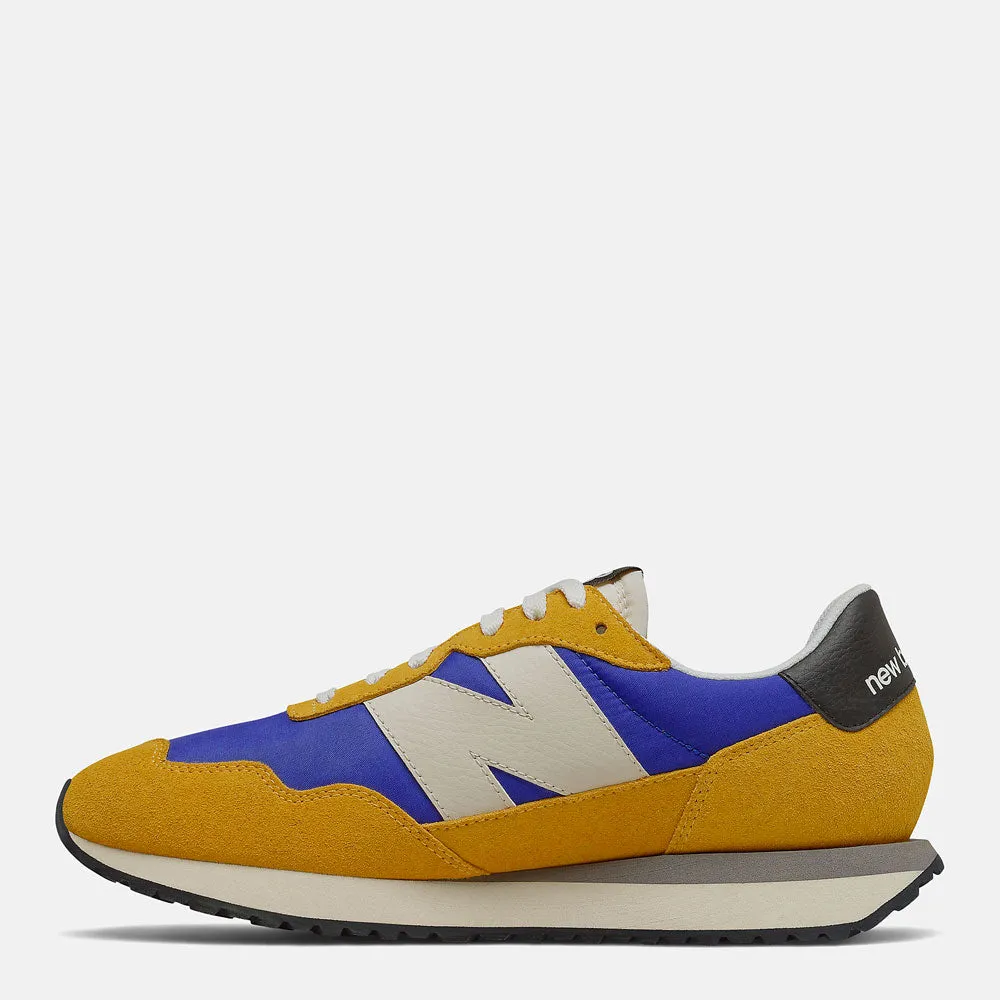 Scarpe Uomo NEW BALANCE Sneakers 237 in Suede e Nylon colore Cobalt Blue e Giallo