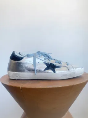 SILVER SUPERSTAR LOW TOP SNEAKERS