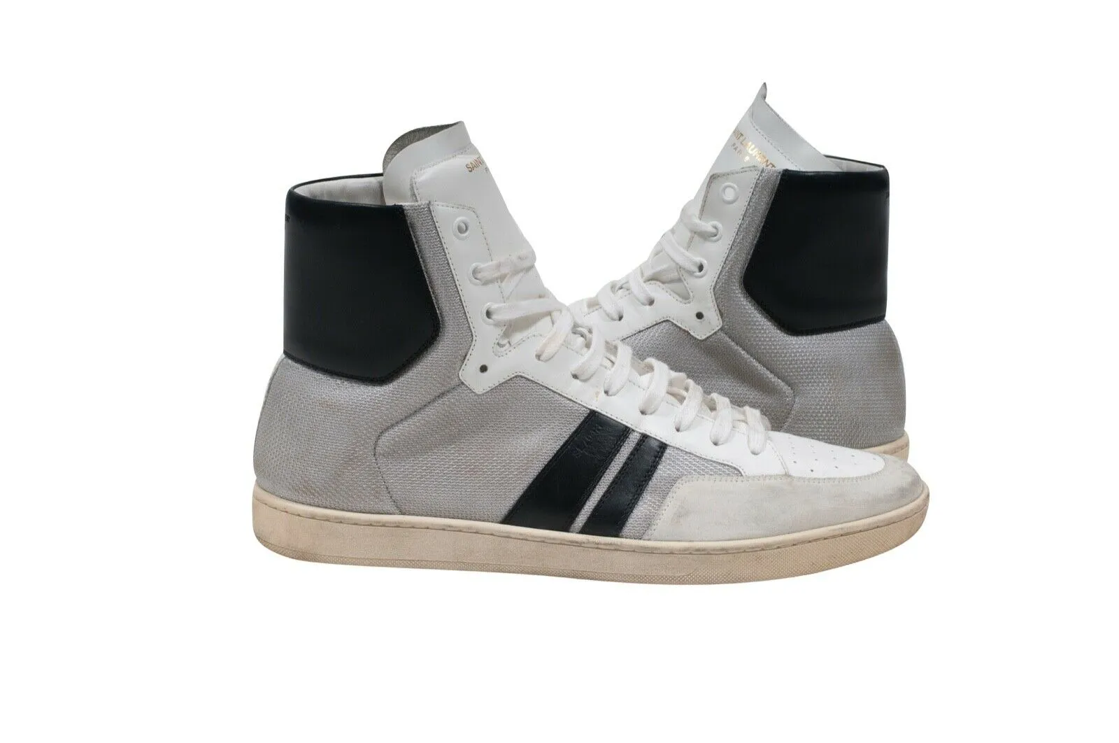 SL/04 Court Classic White Gray High Top Sneakers