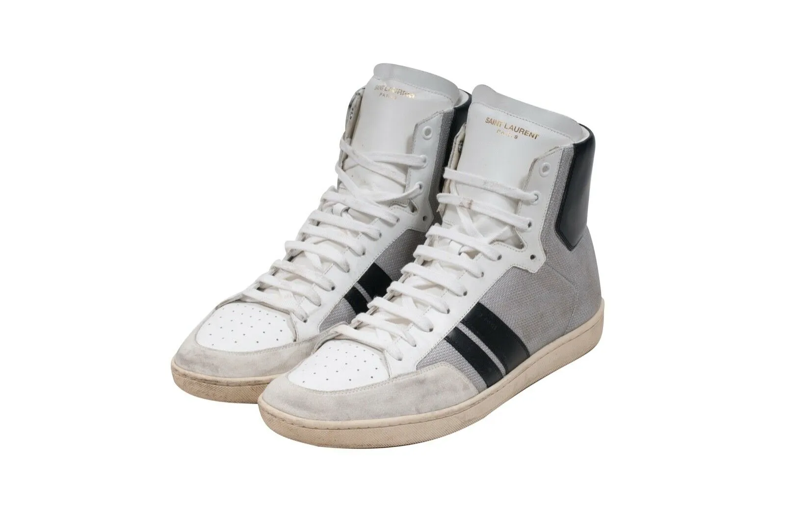 SL/04 Court Classic White Gray High Top Sneakers