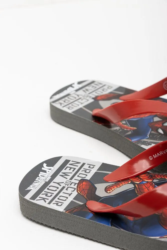 Spider-Man Flip Flop Grey