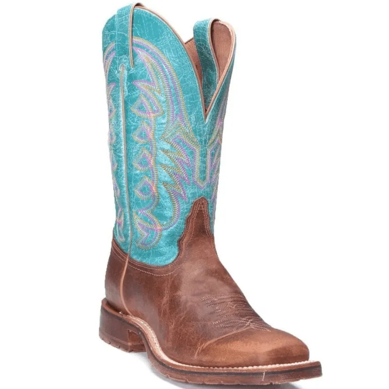 Tony Lama Women's Jemma Blonde/Tan and Turquoise Western Boots XT5151L