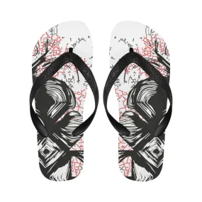 Unisex Mystic Black Doodle Print Flip Flops