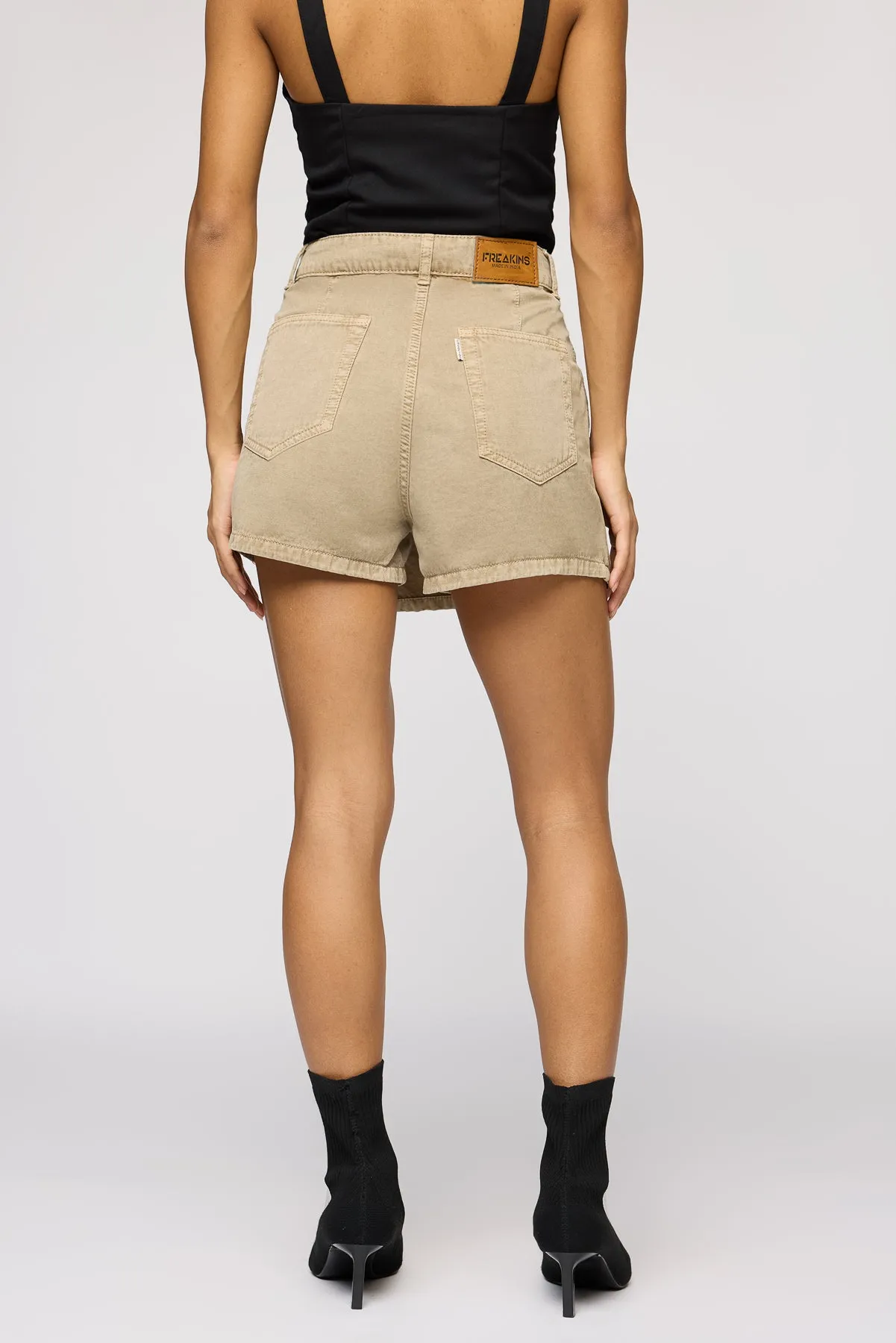 Willow Bark Khaki Asymmetric Skorts