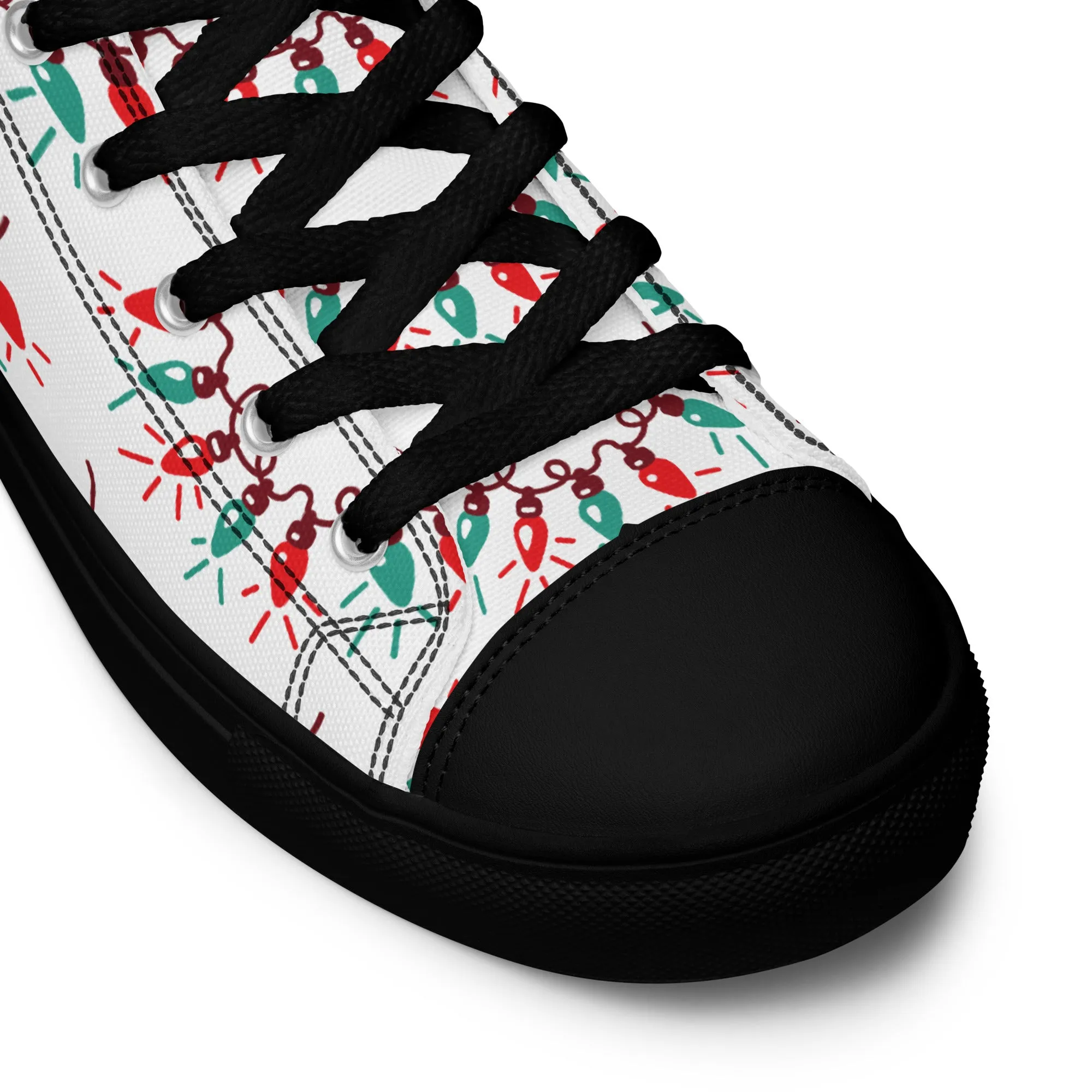 Women Christmas High Top Canvas Shoes (Glamourange Holiday Magic Canvas Shoes For Women - 009)