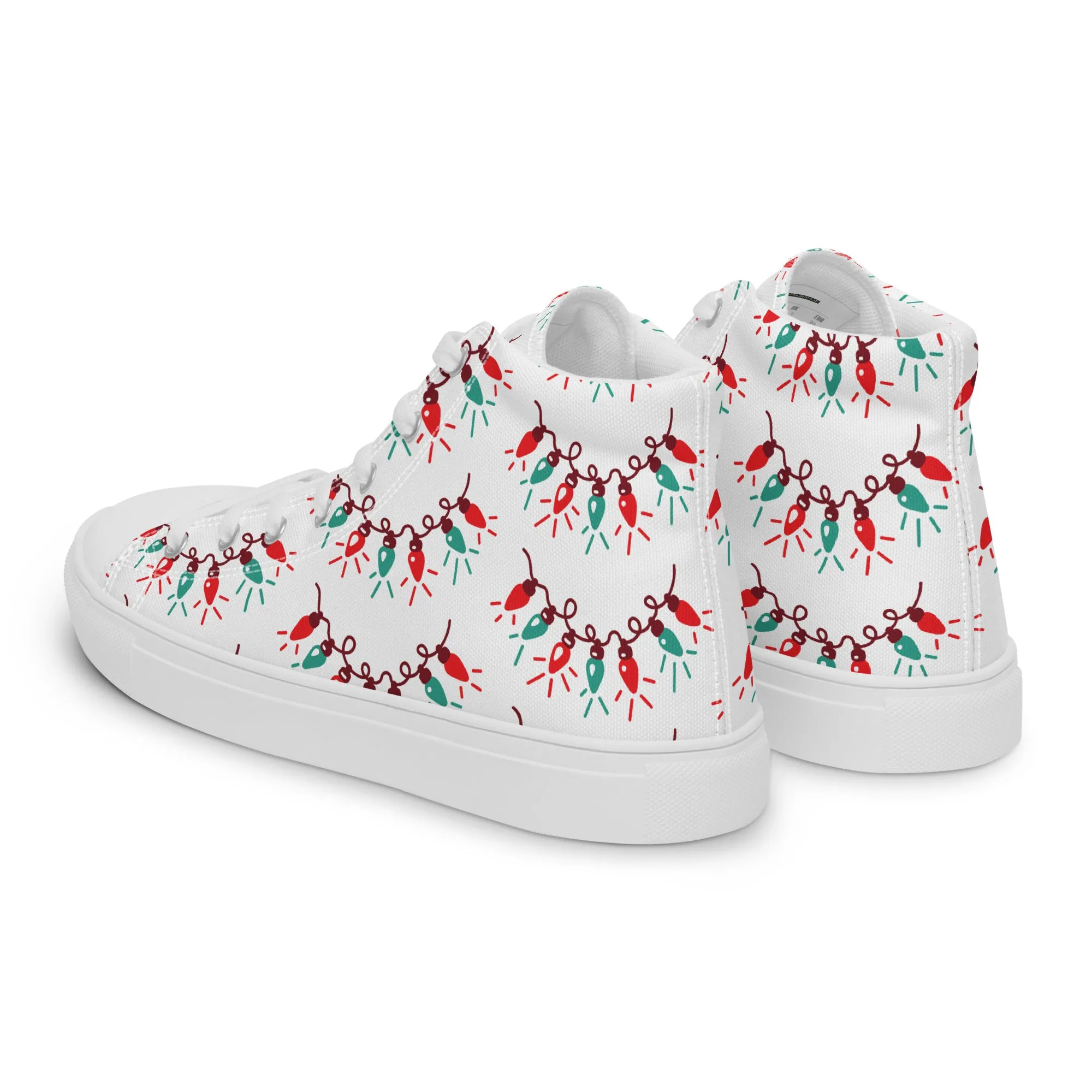 Women Christmas High Top Canvas Shoes (Glamourange Holiday Magic Canvas Shoes For Women - 009)