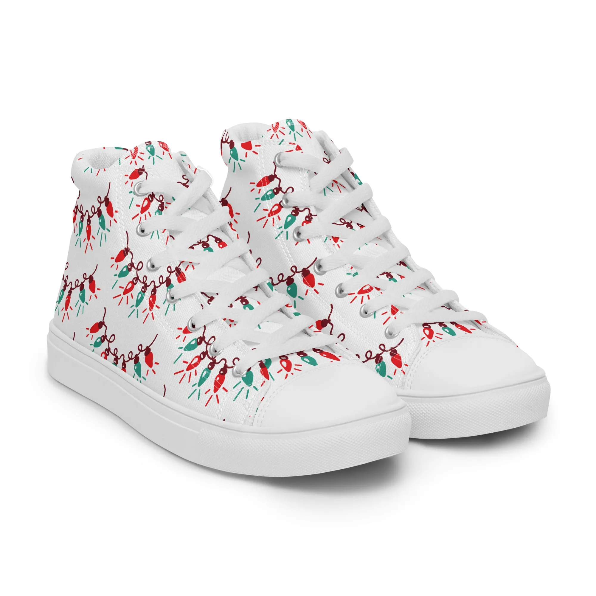 Women Christmas High Top Canvas Shoes (Glamourange Holiday Magic Canvas Shoes For Women - 009)