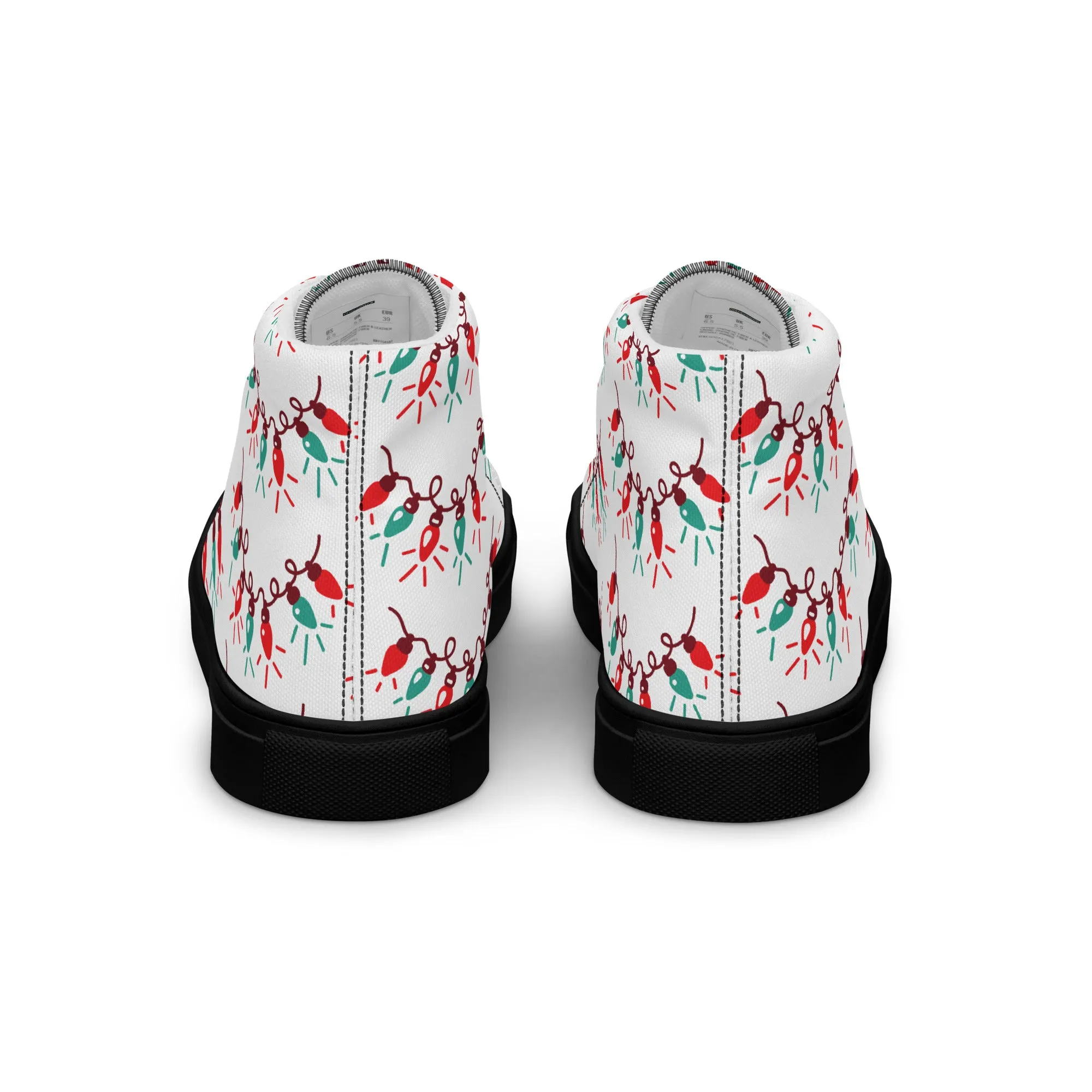 Women Christmas High Top Canvas Shoes (Glamourange Holiday Magic Canvas Shoes For Women - 009)