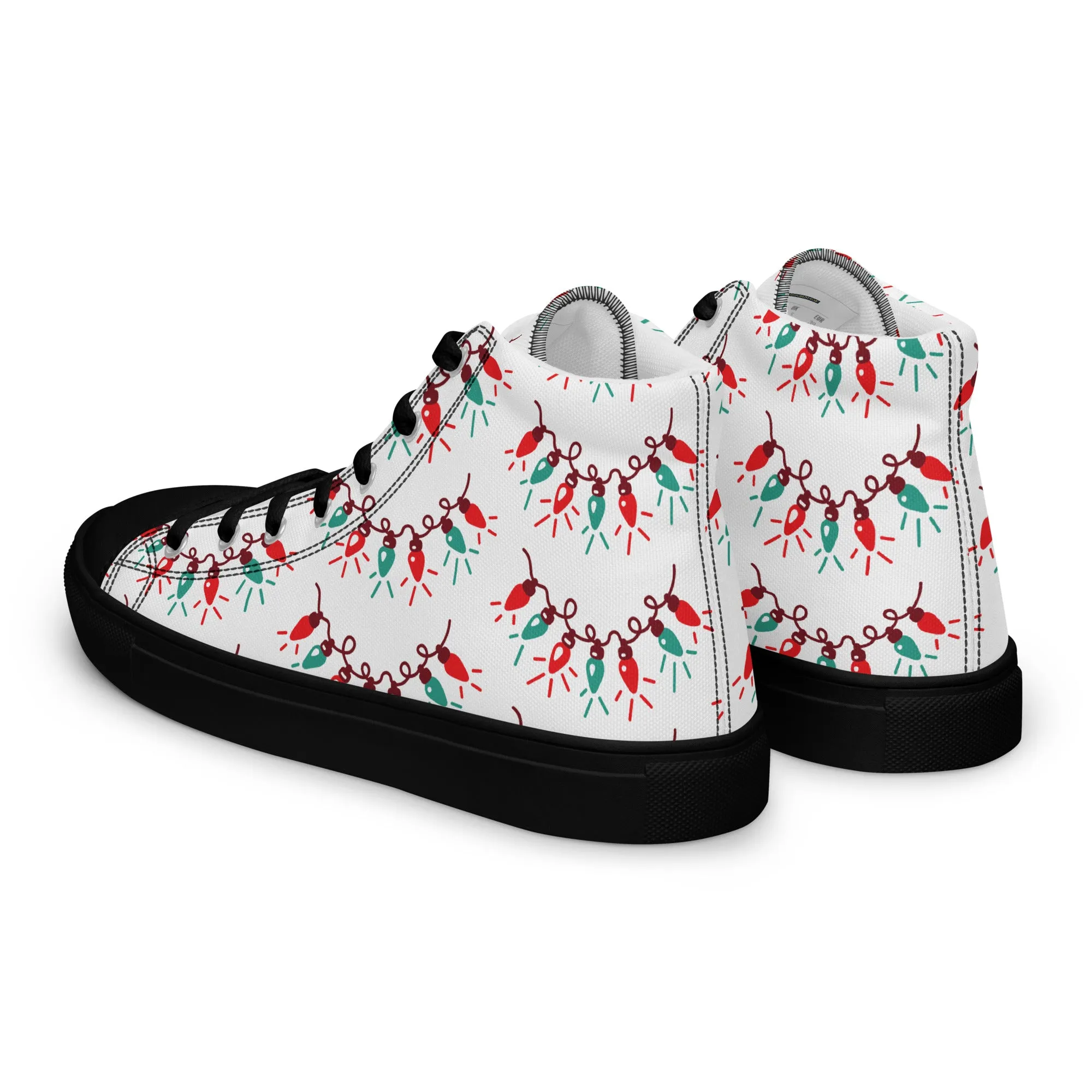 Women Christmas High Top Canvas Shoes (Glamourange Holiday Magic Canvas Shoes For Women - 009)