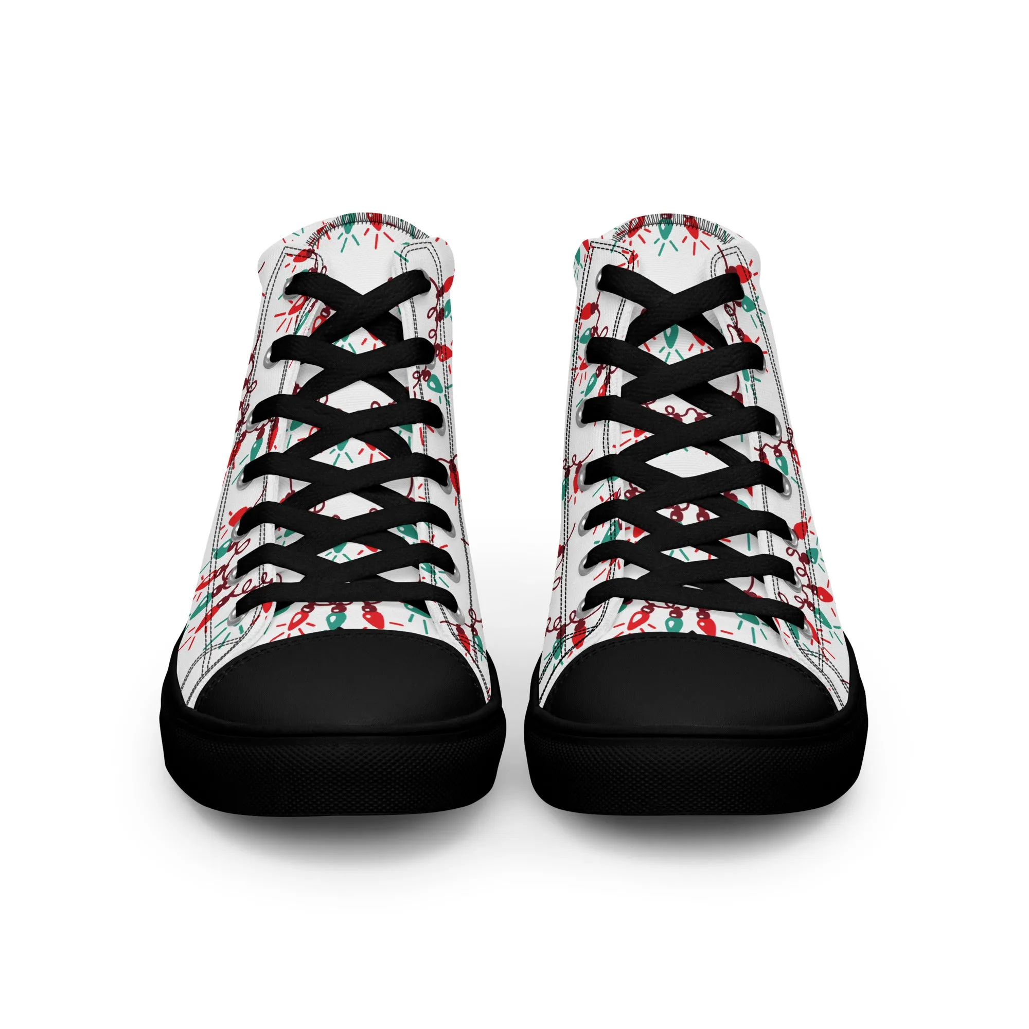 Women Christmas High Top Canvas Shoes (Glamourange Holiday Magic Canvas Shoes For Women - 009)