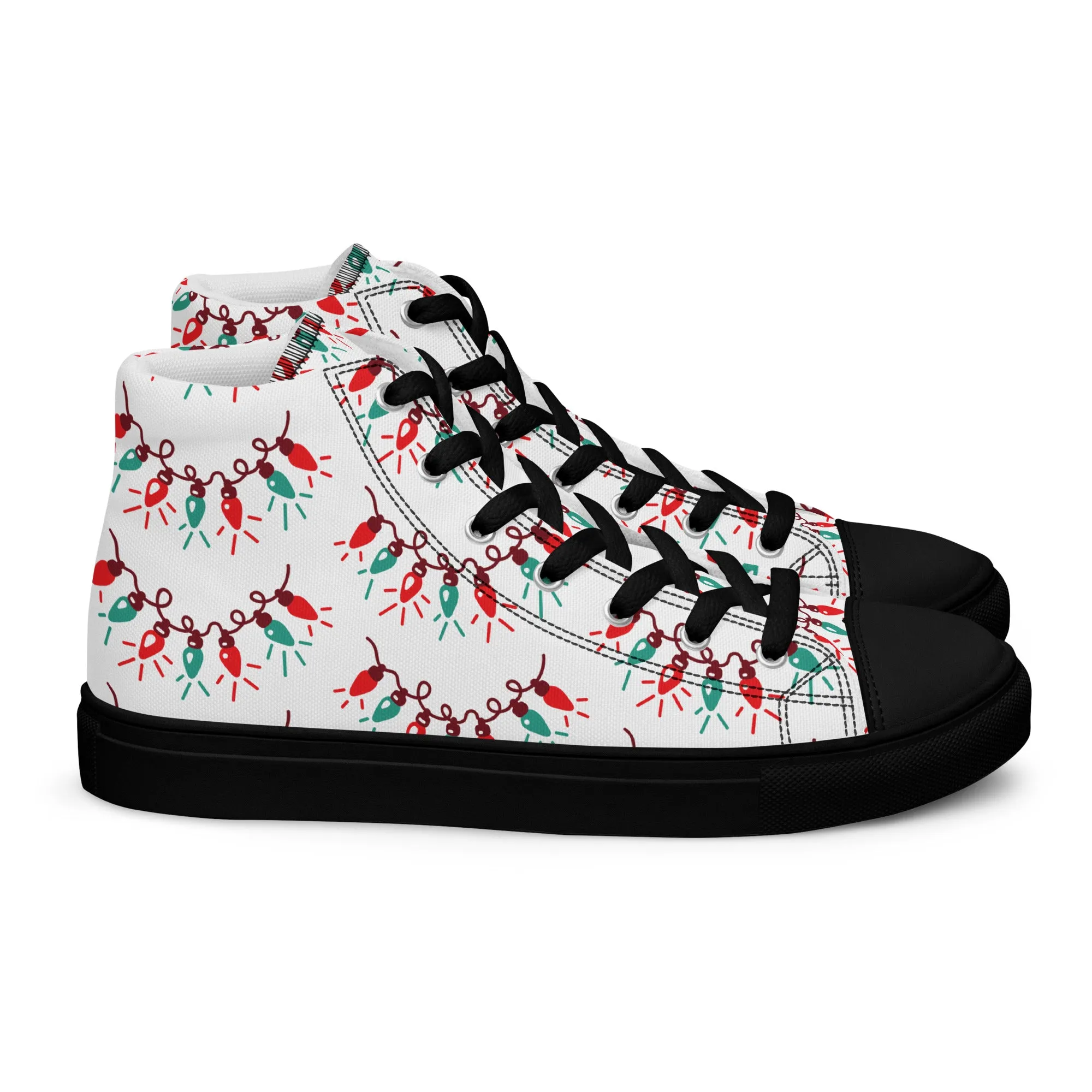 Women Christmas High Top Canvas Shoes (Glamourange Holiday Magic Canvas Shoes For Women - 009)