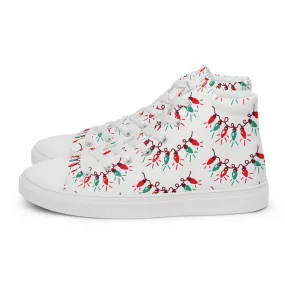 Women Christmas High Top Canvas Shoes (Glamourange Holiday Magic Canvas Shoes For Women - 009)