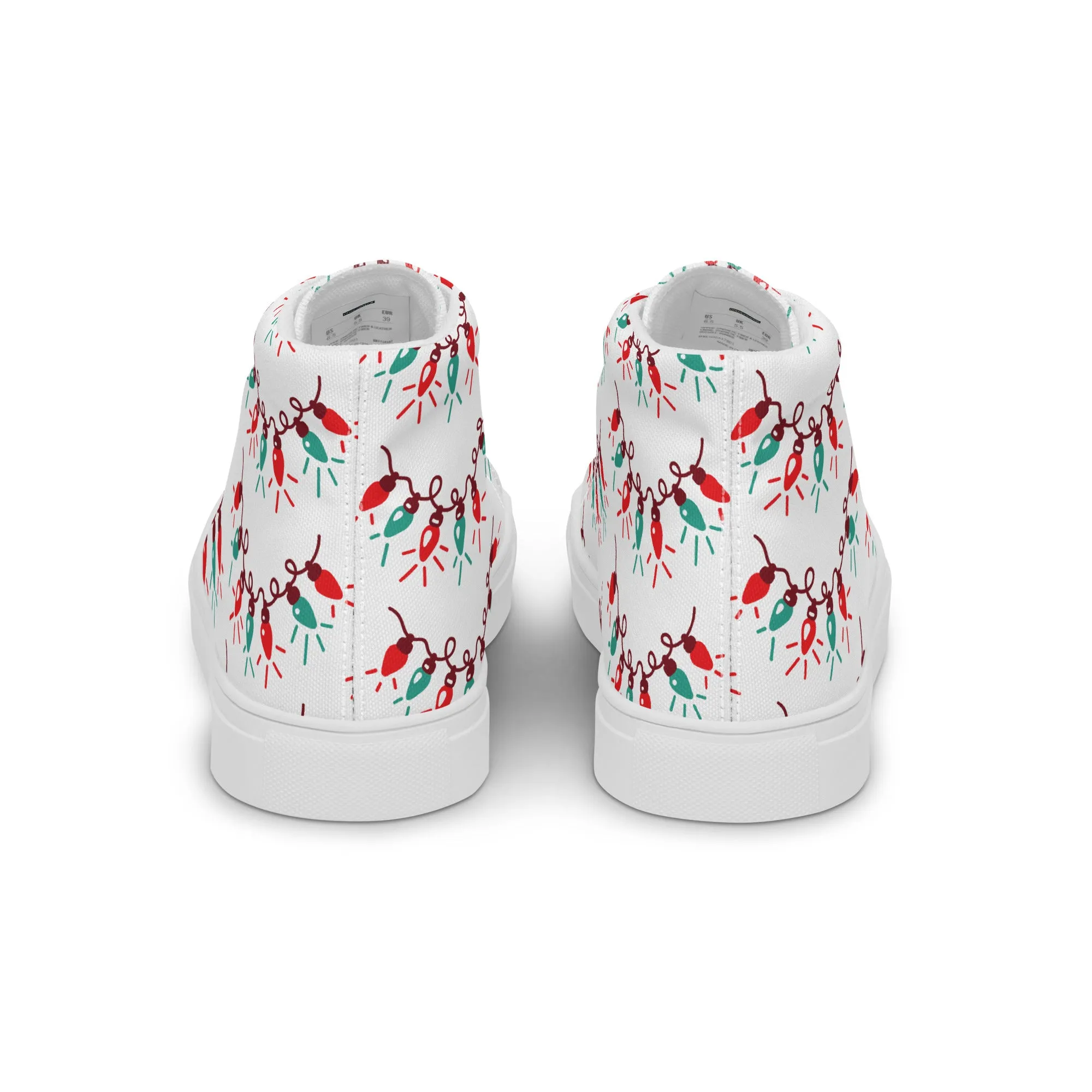 Women Christmas High Top Canvas Shoes (Glamourange Holiday Magic Canvas Shoes For Women - 009)