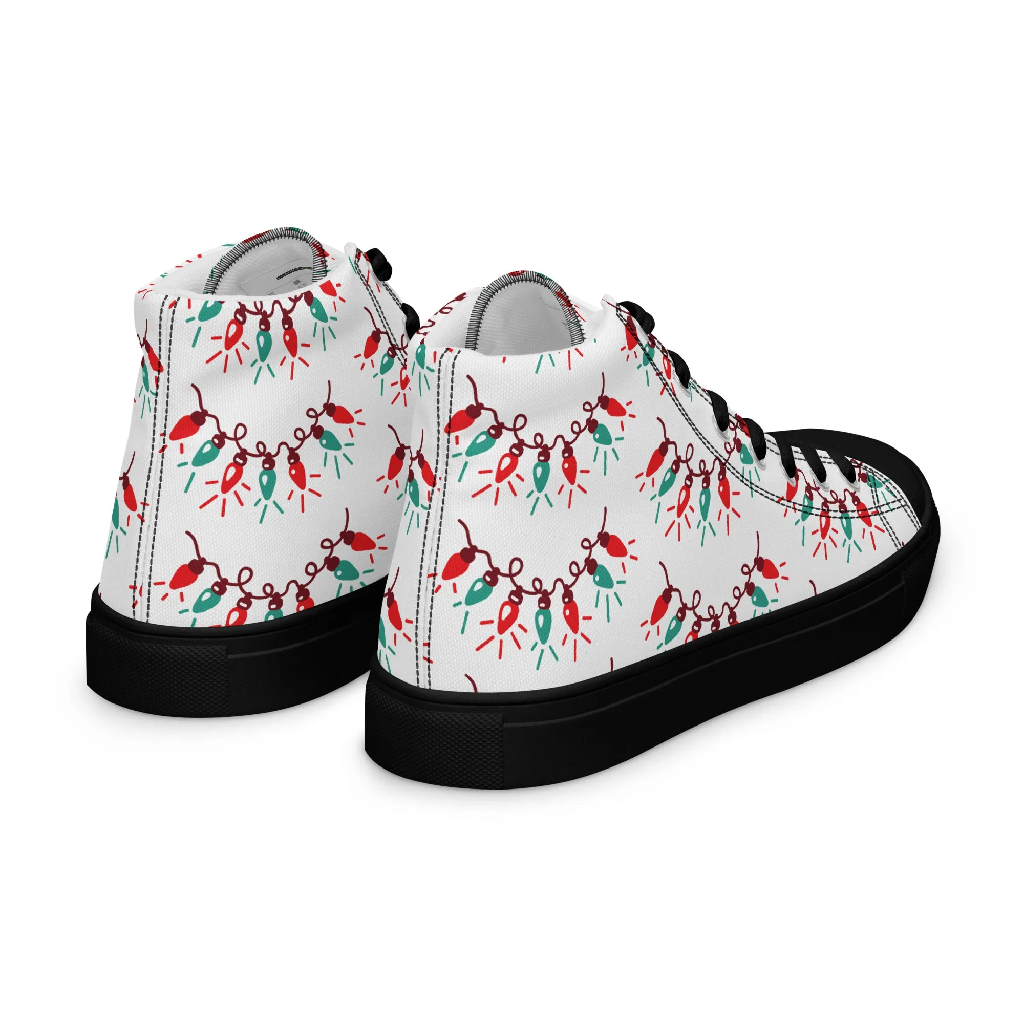 Women Christmas High Top Canvas Shoes (Glamourange Holiday Magic Canvas Shoes For Women - 009)