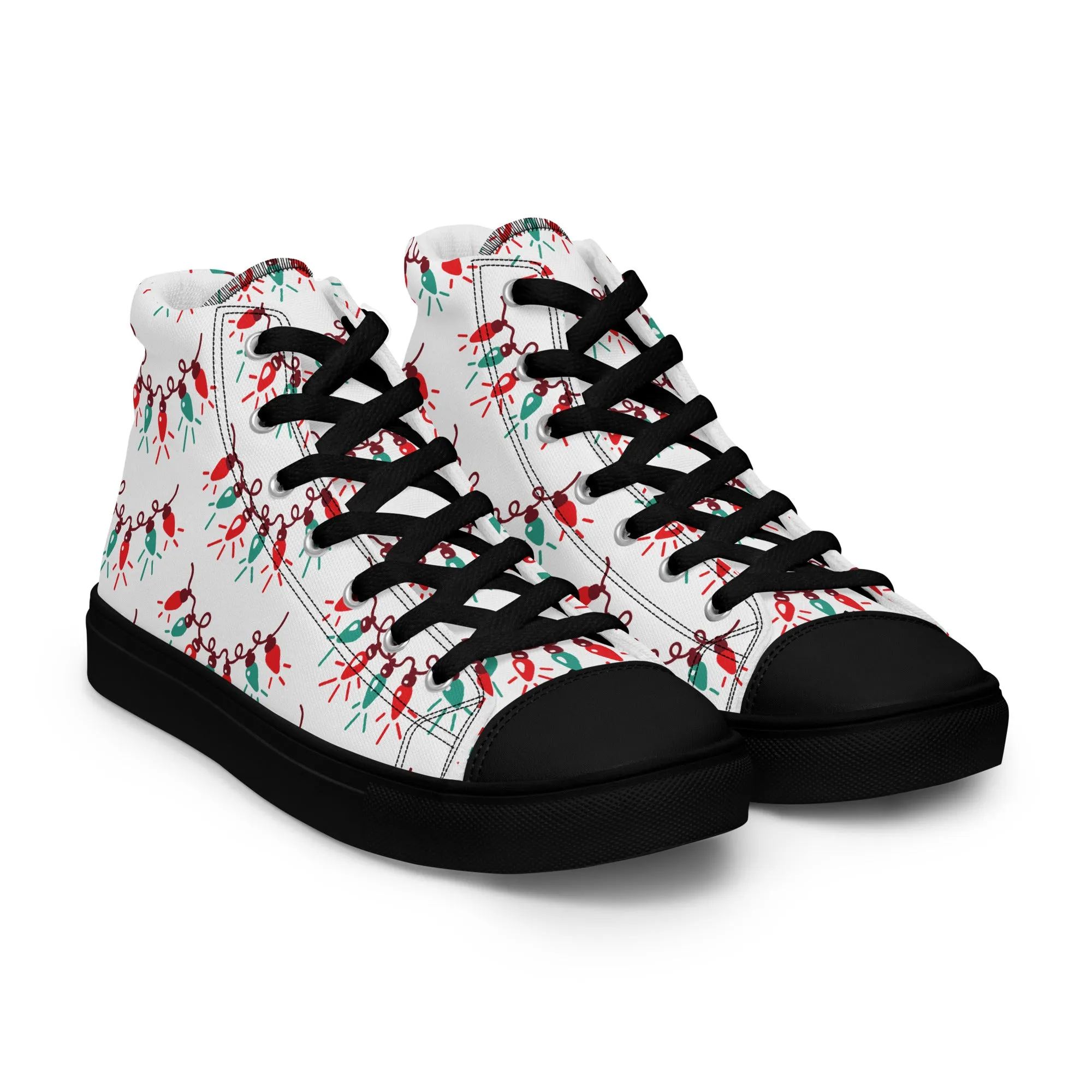 Women Christmas High Top Canvas Shoes (Glamourange Holiday Magic Canvas Shoes For Women - 009)