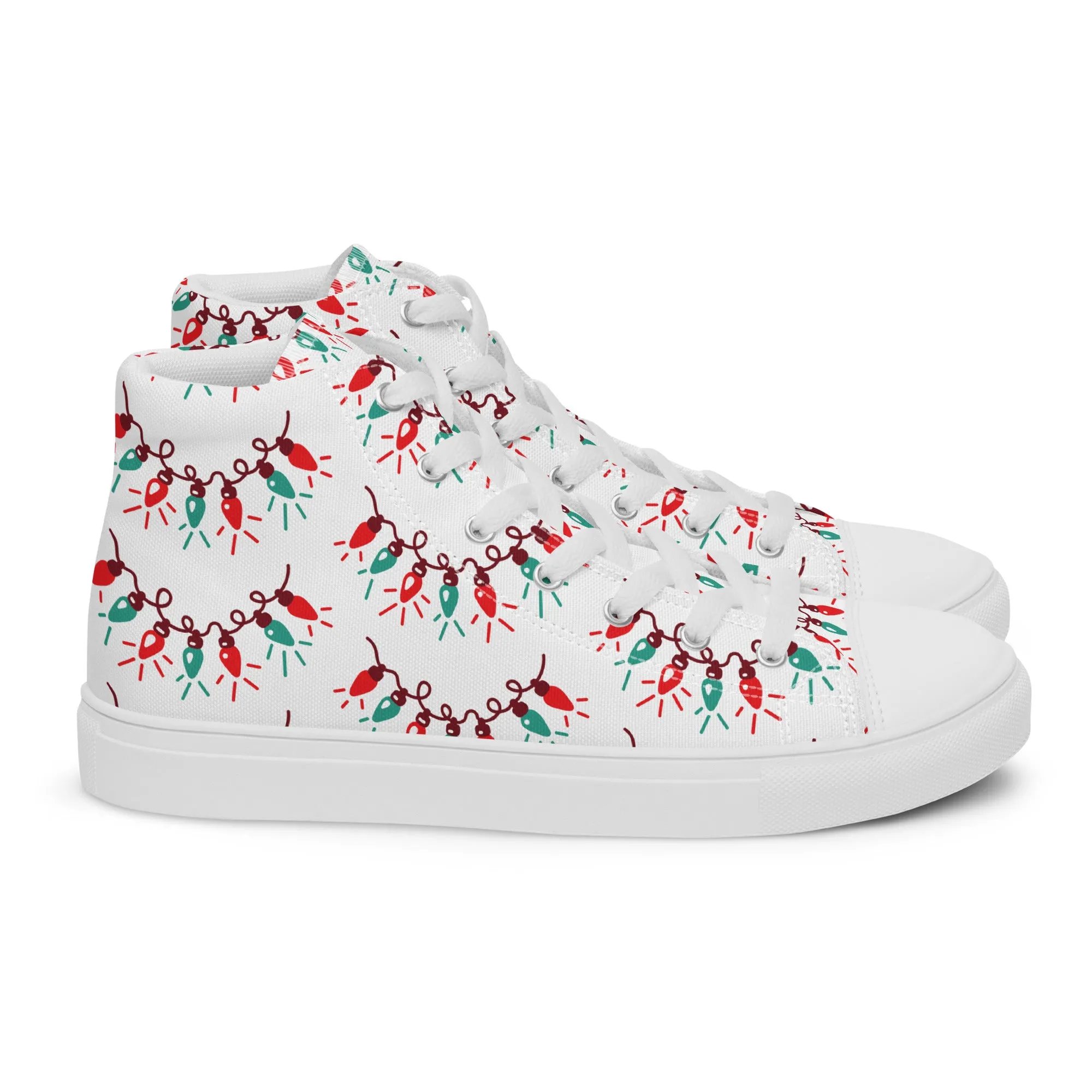 Women Christmas High Top Canvas Shoes (Glamourange Holiday Magic Canvas Shoes For Women - 009)