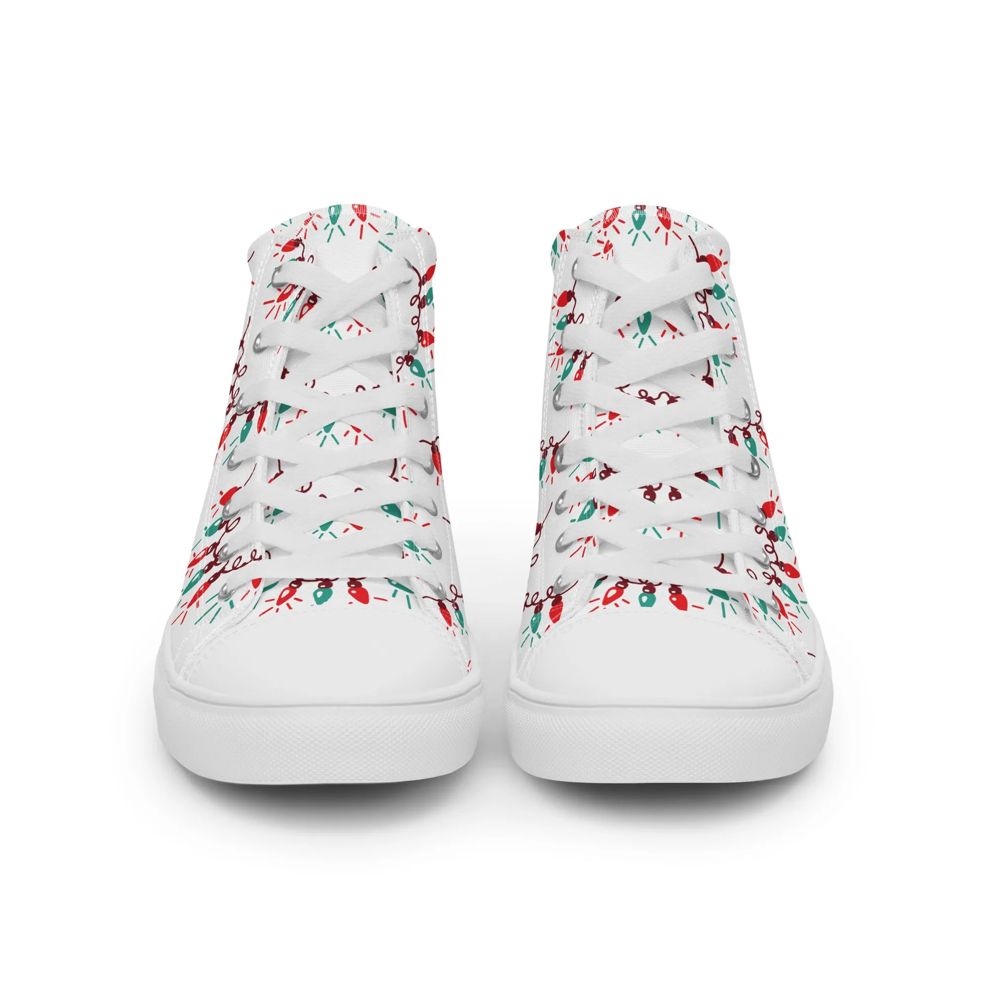 Women Christmas High Top Canvas Shoes (Glamourange Holiday Magic Canvas Shoes For Women - 009)