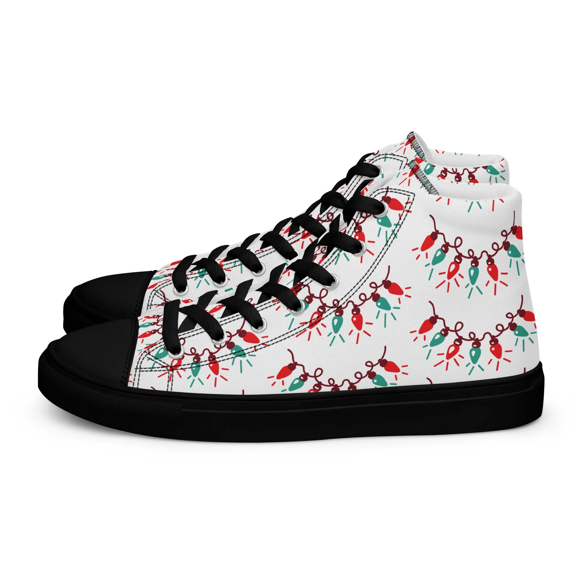 Women Christmas High Top Canvas Shoes (Glamourange Holiday Magic Canvas Shoes For Women - 009)