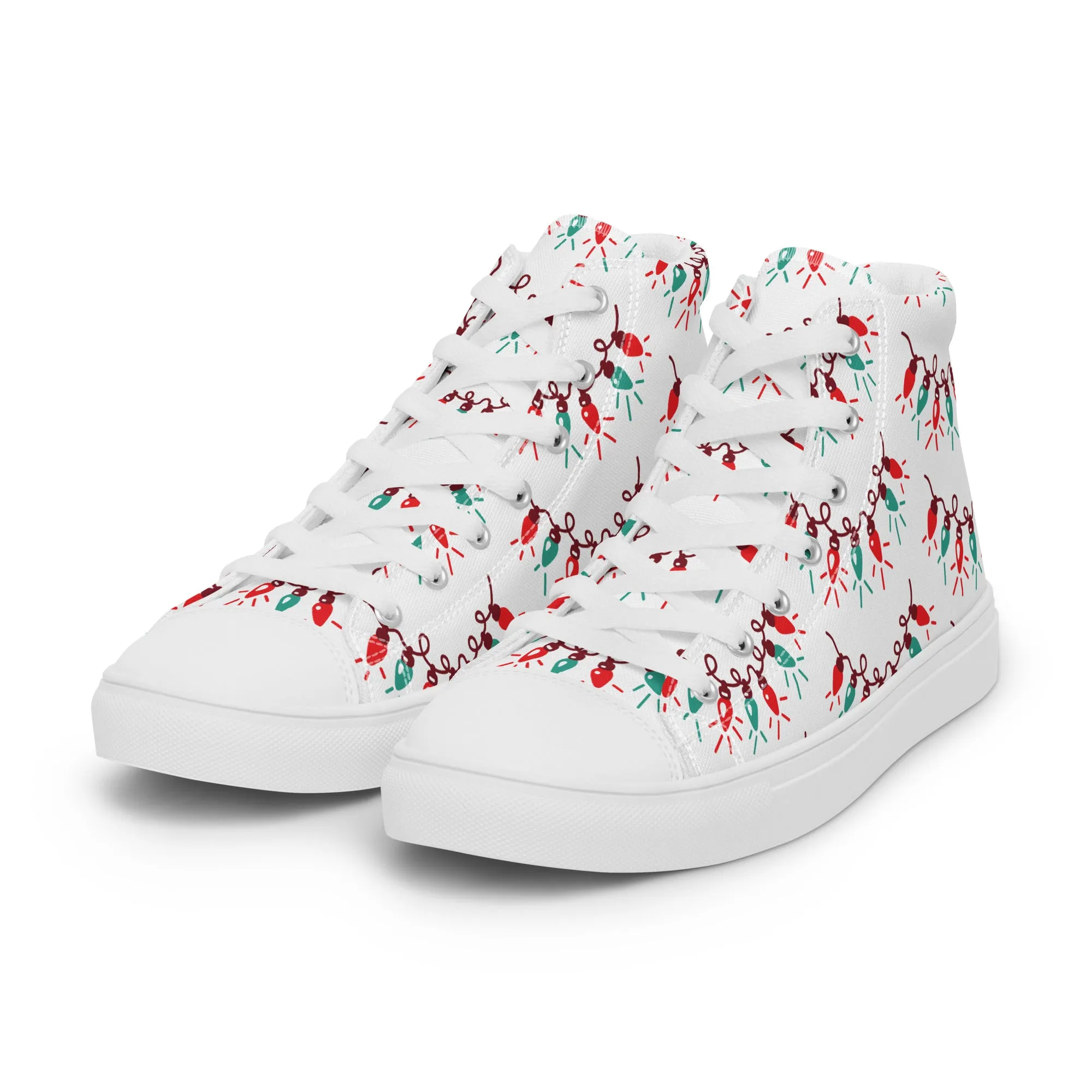 Women Christmas High Top Canvas Shoes (Glamourange Holiday Magic Canvas Shoes For Women - 009)